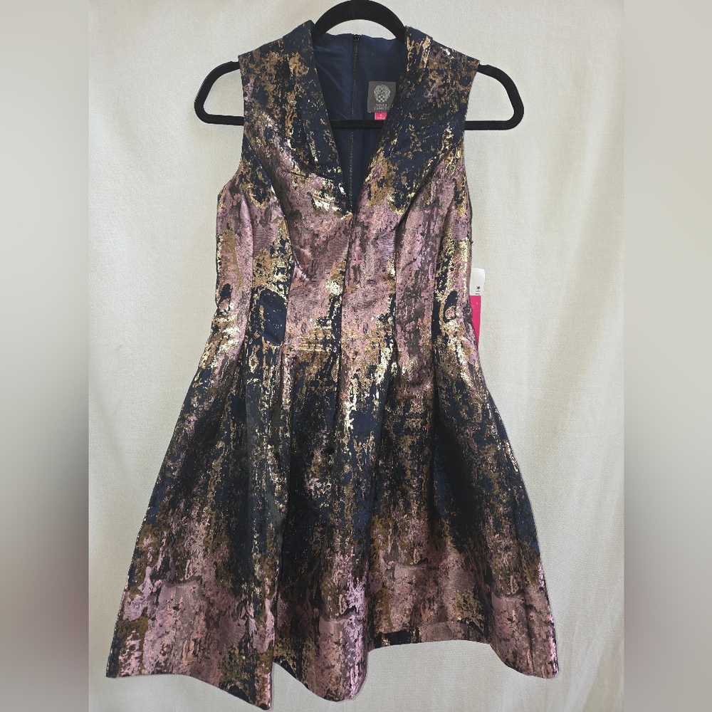 Vince Camuto Black and Gold Dress